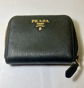 Prada Woman Wallet Purse Black Coin Pouch 100% Authentic See Zip RRP £400+ - Picture 1 of 19
