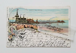 AK Gruss aus Heringsdorf Postkarte Ansichtskarte Reise Kaiser-Wilhlem-Brücke - Picture 1 of 2