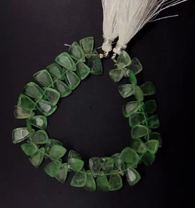 Natural Gem Green Strawberry Quartz 10x7 mm Faceted Sail Shape Briolette 7" - Picture 1 of 6