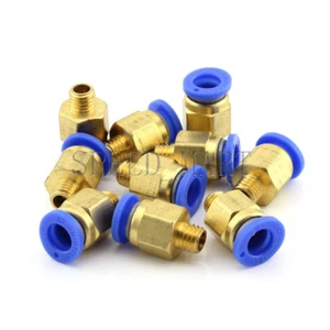 10 Pezzi Connettore Aria Pneumatico Sgancio Rapido M8*1.0 Filettato Metrico Tubo 8mm - Foto 1 di 4