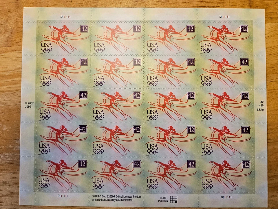 U.S. Scott #4334 Olympics 42¢ MNH Sheet Of 20 Stamps Face Value $8.40 - Image 1 of 1