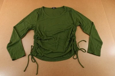 Ambiance женщин 3 X резинке зеленый ребро вязаный длинным рукавом шнурка стороны Топ новый - Изображение 1 из 4