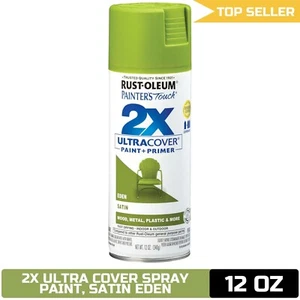 Rust-Oleum 334065 Painter's Touch 2X Ultra Cover Spray Paint, 12 oz, Satin Eden - Picture 1 of 11
