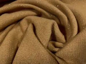 Textured Heavyweight Wool Fabric, Per Metre - Lurex Sparkle - Mustard & Gold - Picture 1 of 3