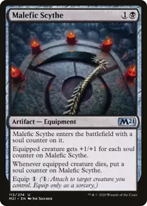 MALEFIC SCYTHE x4 mtg NM-M M21 Magic Core Set 2021 4 Unc - Foto 1 di 1