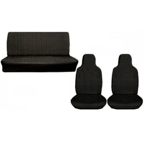 Black Vinyl Seat Covers / Full Set VW Bug & Super Beetle 1974-1976 Empi 4641 - Image 1 of 1