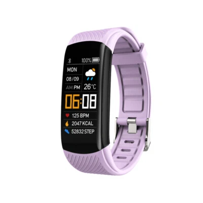 C5S Purple Smart Watch Bracelet Heart Rate Blood Pressure Sport Fitness Monitor - Image 1 of 4