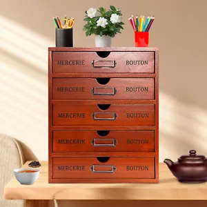 Vintage 5 Schichten große Schmuck Organizer Holz Aufbewahrungsbox Koffer mit 5 Schubladen - Bild 1 von 20