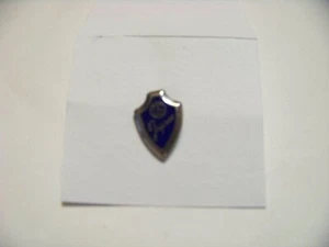 Prendedor de solapa escudo esmalte azul tono plata Jaycees vintage de Estados Unidos - Imagen 1 de 3