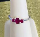 Vintage Ruby Sterling Silver Ring 