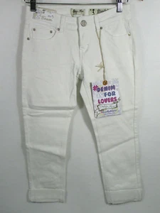 Indigo Rein Forever Women's White Jeans Straight Cuffed Size 3 New w/ Tags - Picture 1 of 11