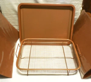 New Copper Willow & Everett Crisper Basket Cookie Sheet Tray Bakeware Set 2 Mats - Picture 1 of 14