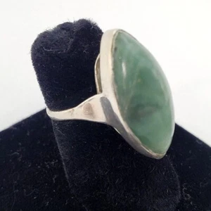Vintage Jewelry Silver Ring Marquis Serpentine Bezel Set Cabochon Size 5.5 - Picture 1 of 7