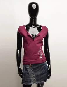 Camiseta Top Baby Phat Vintage Y2K Púrpura Cristal Gatito Manga Corta Talla M Hecha en EE. UU. - Imagen 1 de 10