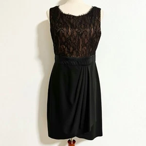 Suzi Chin Lace Wrap Front Midi Dress Black Size 8 - Picture 1 of 10