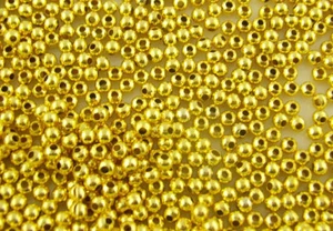 LOT de 300 PERLES RONDES INTERCALAIRES 2,4mm METAL DORE SANS NICKEL bijoux - Imagen 1 de 1