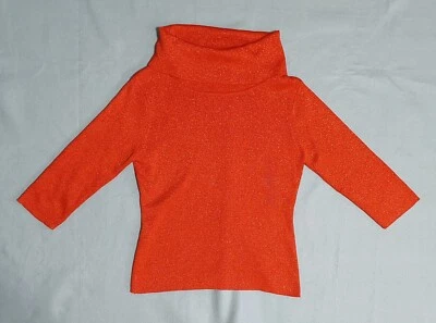 Joseph A. QU’EST-CE QUE C’EST 真丝金属红色高领女式 L 码 — 第 1/4 张图片