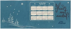 Periódico URSS ESTONIA SSR 1965 EDASI Feliz Año Nuevo Calendario de publicidad - Imagen 1 de 2