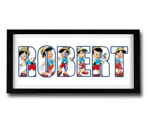 DISNEY PINOCCHIO Personalised Framed Name Print - Disney Pinocchio Wall Art Deco - Picture 1 of 1