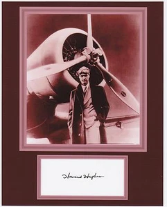 HOWARD HUGHES 8 x 10 REPRINT PHOTO & REPRINT AUTOGRAPH ON GLOSSY PHOTO PAPER - Picture 1 of 1