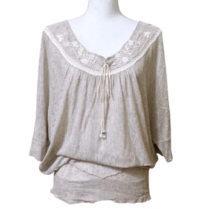 Free People Oversized Boho Sweater XS Cotton Linen Blend Lightweight - Picture 1 of 12