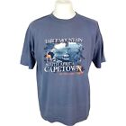 Table Mountain T Shirt South Africa Medium Vintage Graphic Tourist Holiday Blue