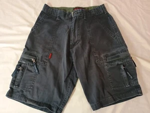 WearFirst Comfort Cargo Shorts Boys Size 12 Navy 6 Zip Pockets 100% Cotton Belt - Picture 1 of 6