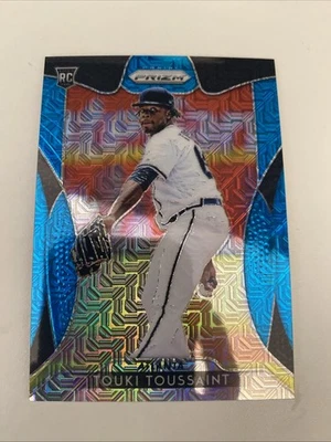 2019 Panini Prizm Touki Toussaint Rookie Blue Mojo Prizm 318/399 Atlanta Braves - Image 1 of 2