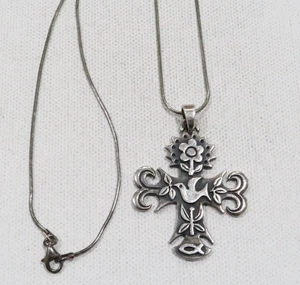 Retirado James Avery Plata de Ley JA 925 La Primavera Cruz Colgante Cadena Paloma - Imagen 1 de 7