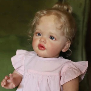 Muñeca bebé renacida pintada de 26" adorable niña enraizada tela de pelo cuerpo regalo - Imagen 1 de 2