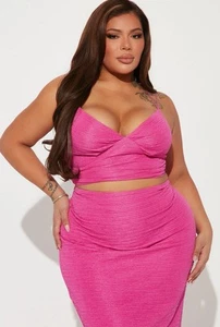 Fashion Nova Brielle Crop Tank in Magenta-Size 3X- NWT- Top only NO SKIRT - Picture 1 of 8