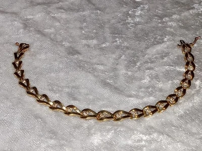 Brazalete tenis oro 10K 7,25 L diamantes (no piedras sintéticas) 7,6 g Foto 1 de 4