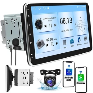 Double 2DIN Rotatable 10.1" Android 13 Apple Carplay Car GPS Stereo Radio 2+64GB - Picture 1 of 16