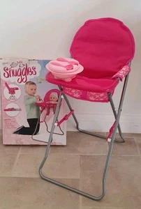 Foldable dolls high chair Pink With Feeding Bowl - Picture 1 of 4