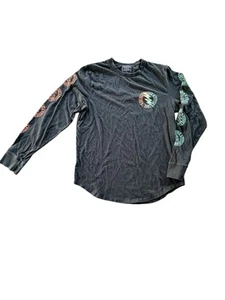Abercrombie & Fitch Shirt Mens Large Black Pullover Long Sleeve Logo Y2K EUC - Picture 1 of 8