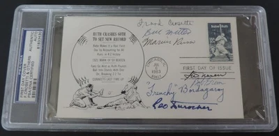 1983 MULTI-SIGNED BABE RUTH FIRST DAY COVER CROSETTI DUROCHER & OTHERS PSA/DNA - Image 1 of 3
