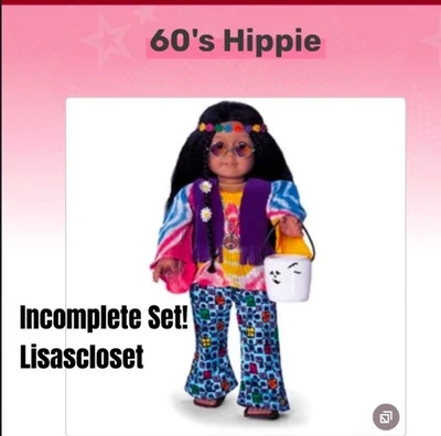 Novo! Boneca American Girl anos 60 acessórios fantasia hippie sapatos óculos óculos de sol +Mais - Imagem 1 de 4