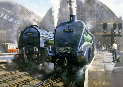 Railway Engine Locomotive Steam Train A4 Quicksilver A1 Osprey Birthday Card - Image 1 of 1