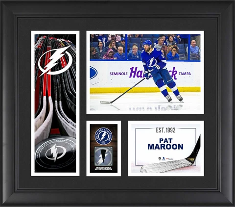 Patrick Maroon Tampa Bay Lightning Frmd 15x17 Player Collage & Piece of GU Puck Cover