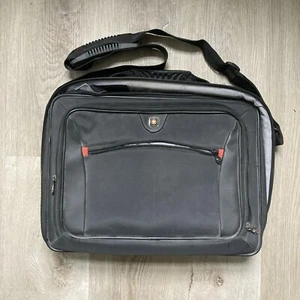 SWISSGEAR Swiss Army WENGER Travel Heavy Duty Messenger LAPTOP BAG Black 18” - Picture 1 of 14