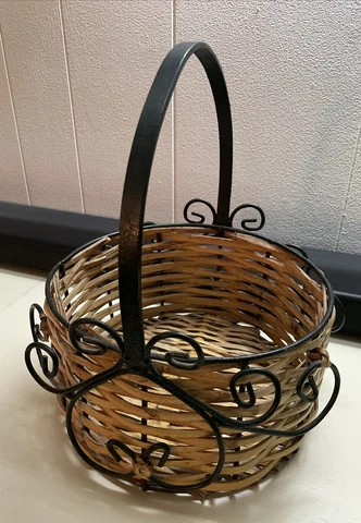 Vintage Wrought Iron Basket Cover