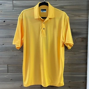 CUTTER & BUCK WindTec PGA Tour Golf Yellow Mesh Breathable Polo Shirt Men's M - Picture 1 of 11