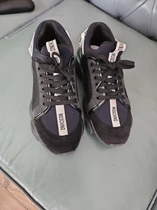 MOSCHINO MESH TEDDY NIEDRIGE SPORTSCHUHE schwarz & weiß Größe 6 Herren Damen Designer - Bild 1 von 9