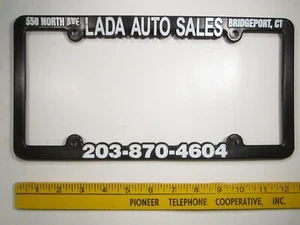 DEALER License Plate Frame LADA AUTO SALES Bridgeport CT 14P1 - Picture 1 of 1