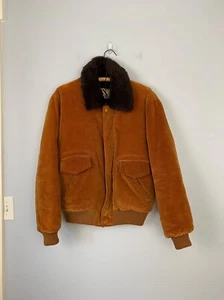 Vintage Chess King Sherpa Lined Jacket Size 42 (Large), Brown Corduroy Full Zip - Picture 1 of 10