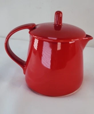 FORLIFE Tetera Tetera 12 Onzas Cerámica Tetera Descanso Individual Servir Rojo Foto 1 de 4