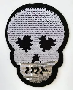 2x Calavera Wendepailletten Bricolaje Pegatinas Artesanal Coser Wendepailetten - Bild 1 von 4