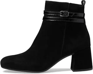 Paul Green Sydney Bootie Women US 9, UK 6. Belted Black Suede Side Zip New $499 - Picture 1 of 5
