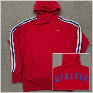 Nike Hoodie Youth Medium (8-10) Red Athlete Spellout Heavyweight Swoosh - Picture 1 of 9