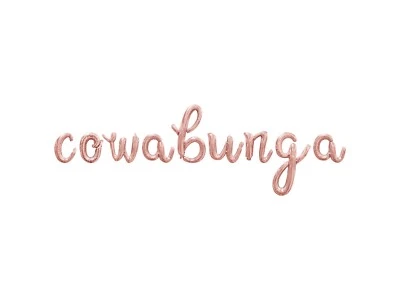 COWABUNGA Cursive Letter Balloon Banner - Birthday Party Supply Decorations - Image 1 of 4